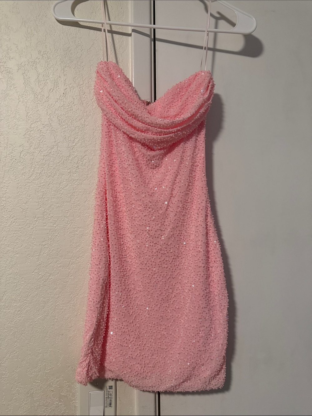 Windsor Pink Sequin Cowl Neck Mini Dress